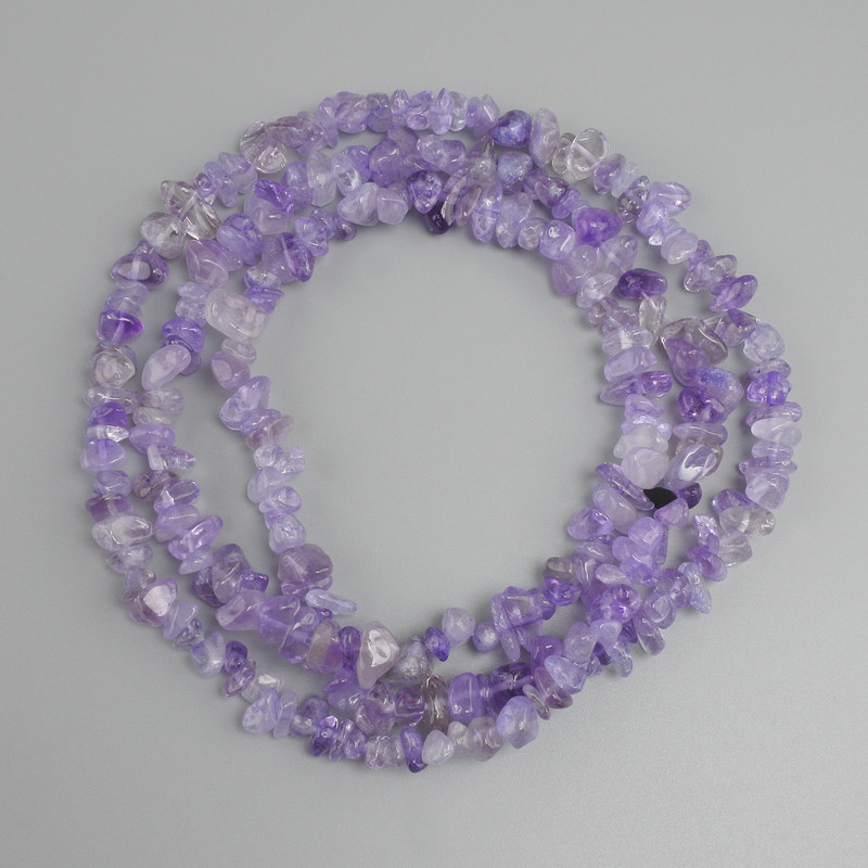 Amethyst chip beads, diameter 5-8x2-3, 5mm+-, length 80cm+- on a string