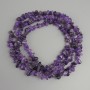 Amethyst beads (tumbled chips), diameter 7-14x2-7, 5mm+-; length 80cm+- on thread