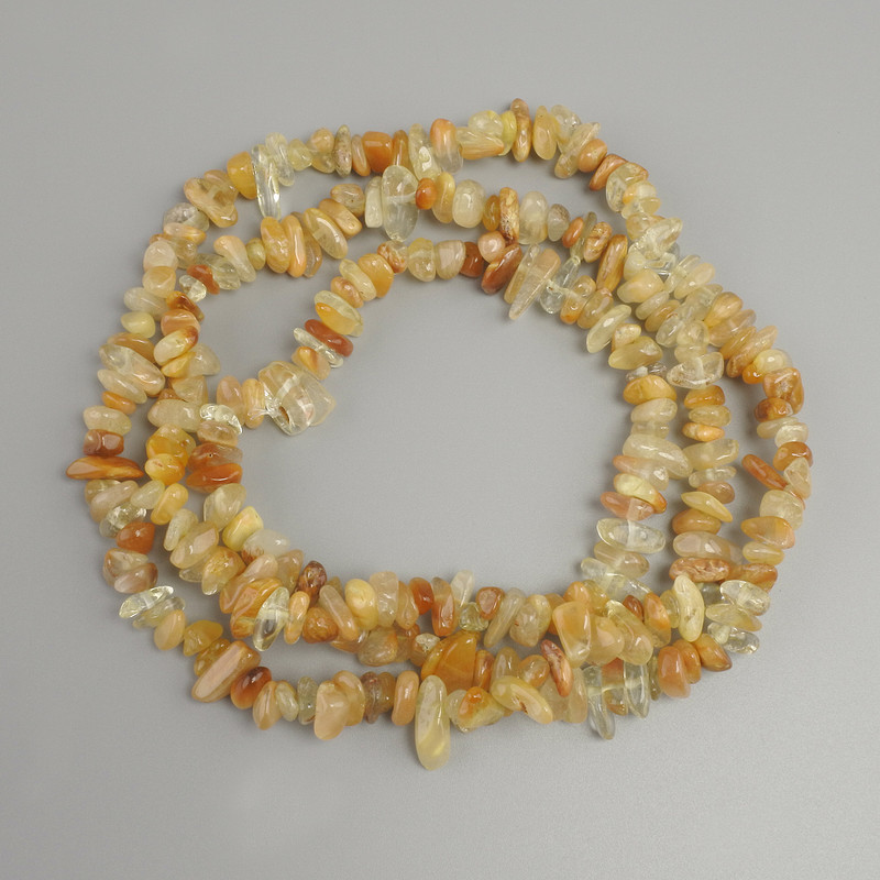 Agate chip beads, diameter 6–12x2–6 mm ±, length 76 cm ± on a thread