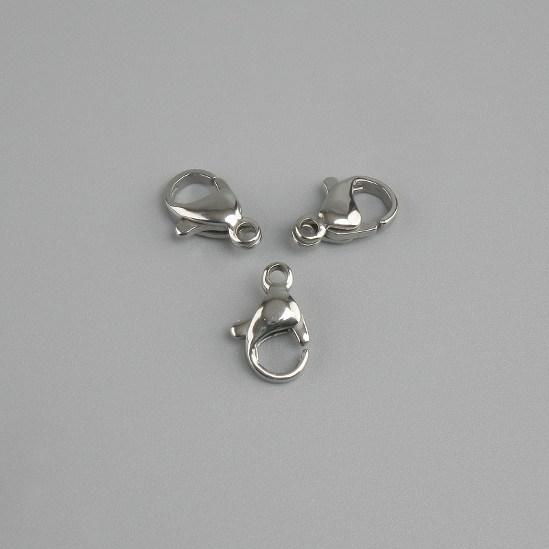 Price per 1 pc. Carabiner clasp, metal color silver-tone, diameter 10×5 mm