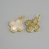 Price per 1 pc. Pendant Mother-of-pearl gold-tone metal, diameter 16x14mm+/-, length 19mm+