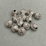 Silver-colored bead-insert hardware, metal color silver, diameter 7 mm ±, hole diameter 2.2 mm ±, packaged 20 g ~19 pcs +