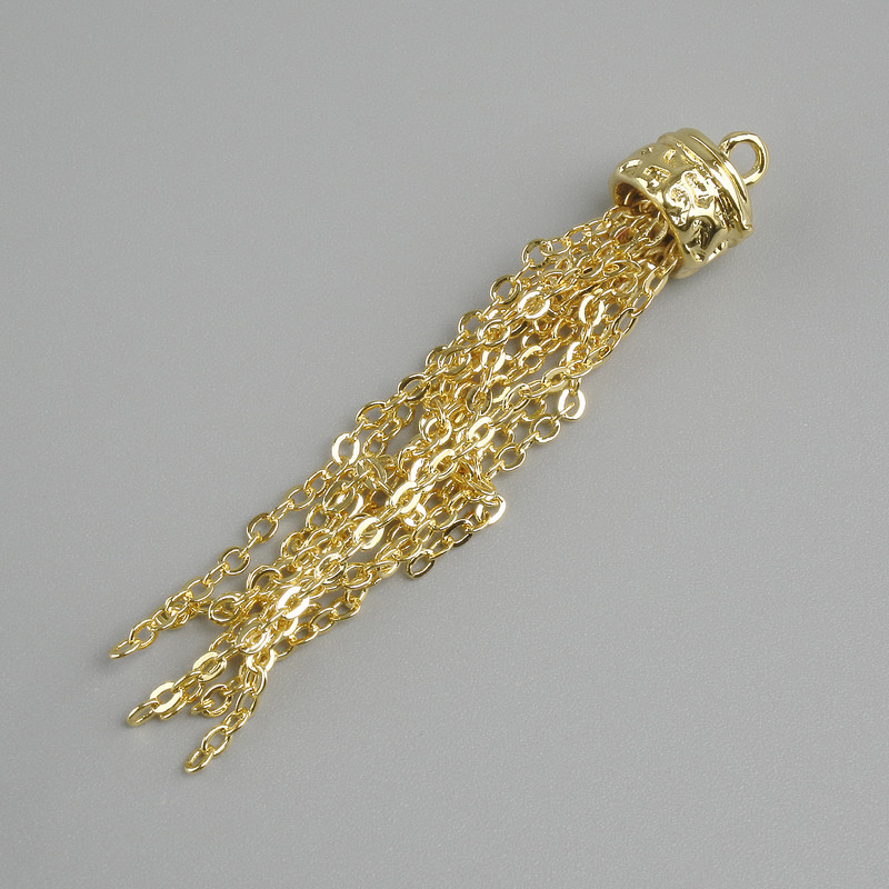 Price per 1 pc. Pendant Chain links gold-colored metal, diameter 8mm +/-, length 50mm +/-