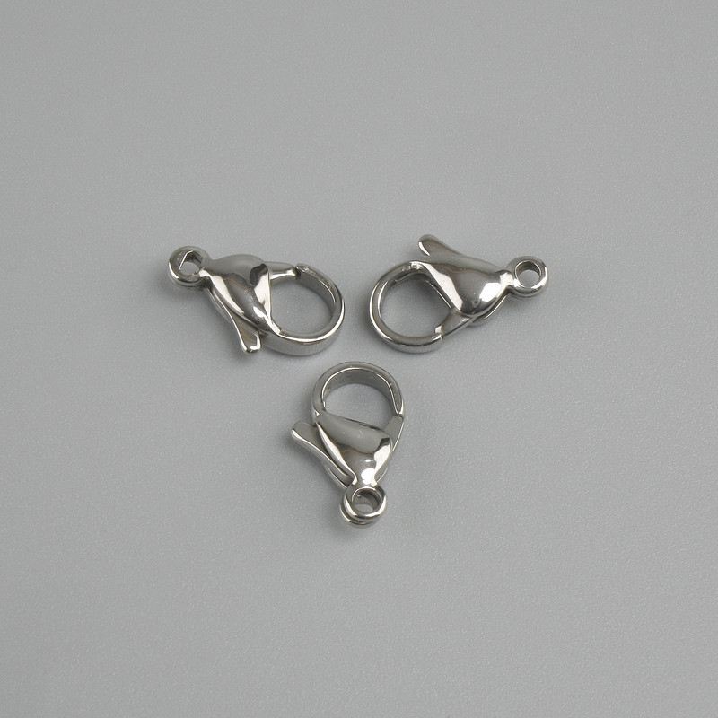 Price per 1 pc. Lobster clasp, diameter 12x6 mm metal color silver