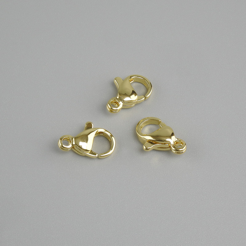 Price per 1 pc. Lobster clasp, diameter 15x8 mm, metal color gold-tone