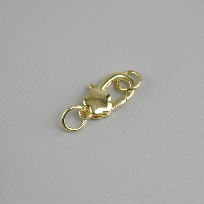 Price per 1 pc. Clasp carabiner, diameter 14x7 mm, metal color gold-tone