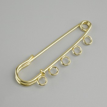 Brooch pin base, pin 50×12 mm, gold-colored metal