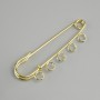 Brooch pin base, pin 50×12 mm, gold-colored metal