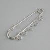 Brooch pin base, pin 50x12mm ± silver-colored metal