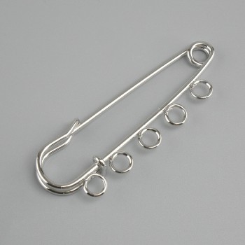 Brooch pin base, pin 50x12mm ± silver-colored metal