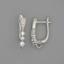 Earring hooks, silver-toned metal 18x3.5 mm +/-, pair