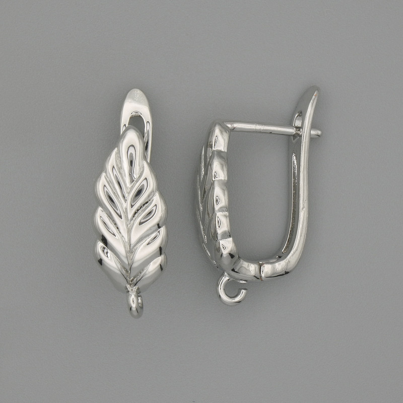 Earring hooks for earrings silver-colored metal 17x6 mm + - (pair)