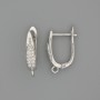Earring hooks for earrings silver-colored metal 17x4mm + - pair