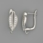 Earring hooks for earrings silvery metal 19x7 mm + - pair