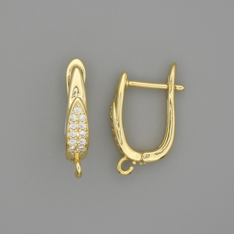 Gold-plated earring hooks (earring findings) 17x4 mm +/- pair