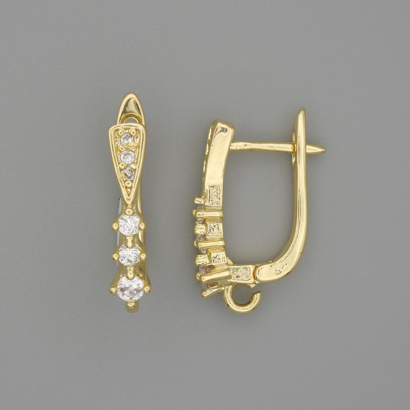 Earring hooks for earrings gold-colored metal 19x3.5 mm ± pair