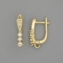 Earring hooks for earrings gold-colored metal 19x3.5 mm ± pair