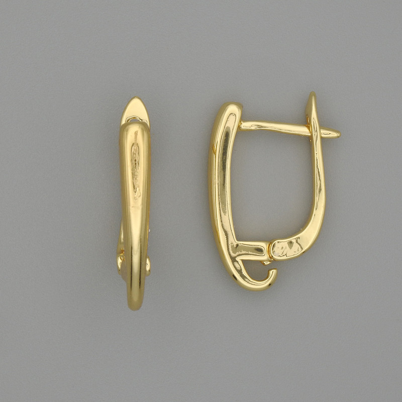 Earring hooks for earrings gold-plated metal 18x3 mm + - pair