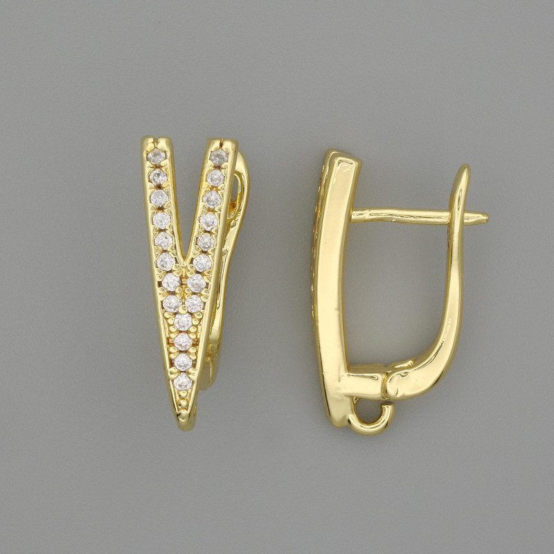 Earring hooks gold-toned metal 19x6 mm ± - pair