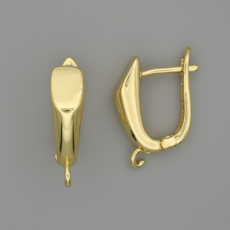 Gold-plated earring hooks, metal 18×5 mm (±), pair