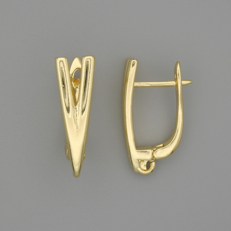 Earring hooks gold-colored metal 19x5,5 mm + - pair