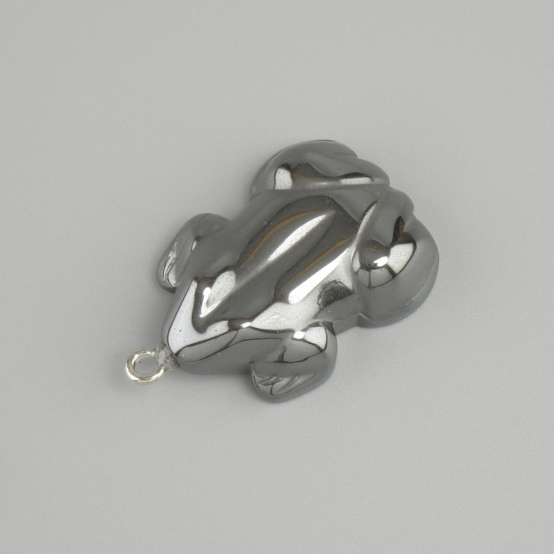 Hematite pendant Toad, diameter 32x21mm+