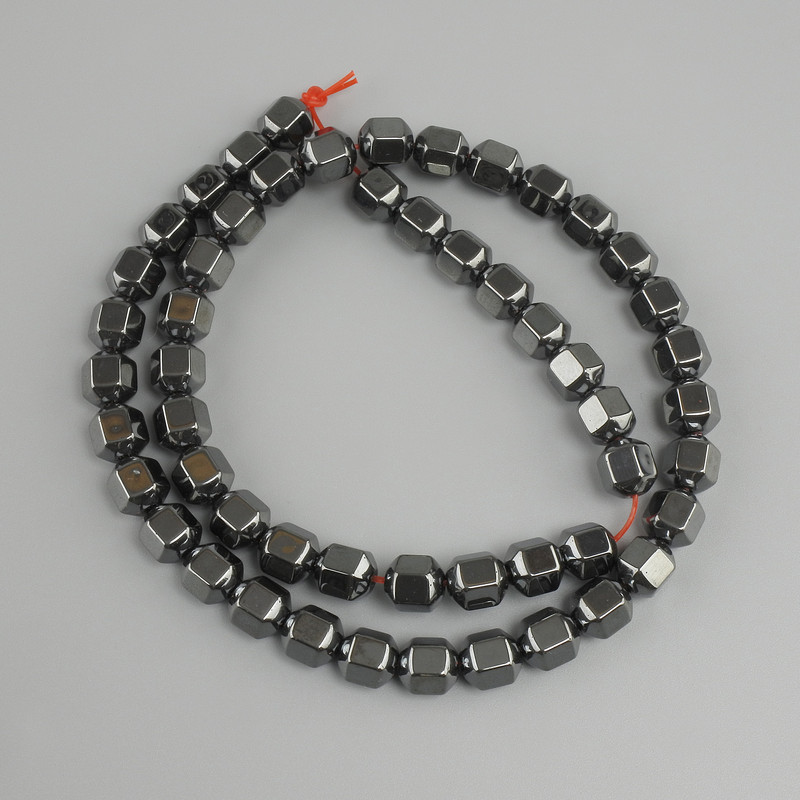 Hematite beads faceted, diameter 8x6, 5mm+- , length 40cm+