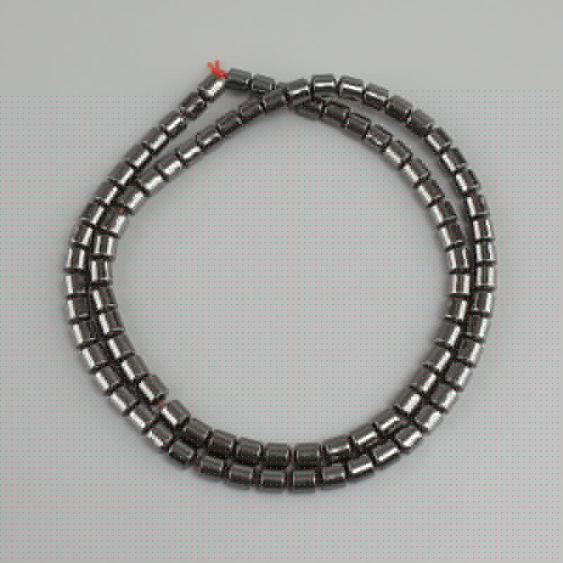 Hematite cylinder beads, diameter 4x4mm+-, length 40m+-