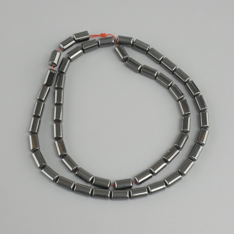 Hematite beads rectangle, diameter 8x4mm +/-, length 40m +/-