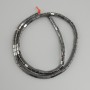 Hematite beads faceted cylinder hexagon 4x4mm +- , length 40m +-