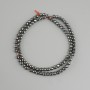 Hematite faceted round beads, diameter 4mm +/-, length 38cm +/- on a fishing line