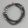 Hematite faceted bead, diameter 10mm+-, length 40cm+-, on a nylon thread