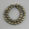Pyrite faceted bead, bead diameter 9.5 mm +/-, length 38 cm +