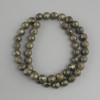 Pyrite beads, faceted round bead, diameter 8mm +- , strand length 38cm +