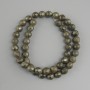 Pyrite beads, faceted round bead, diameter 8mm +- , strand length 38cm +