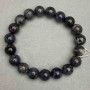 Bracelet Iolite natural stone smooth bead, diameter 10mm±, length 18cm± stretch