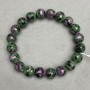 Bracelet Zoisite natural stone faceted bead, diameter 9.5 mm ±, length 18 cm ± stretch