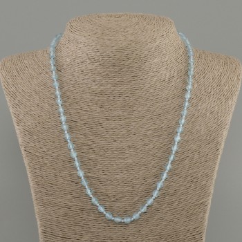 Necklace Topaz faceted bead, diameter 5mm ±, length 50cm ± with clasp