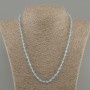 Necklace Topaz faceted bead, diameter 5mm ±, length 50cm ± with clasp