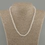 Necklace White Quartz smooth bead, diameter 4.5 mm ±, length 45 cm ± with clasp