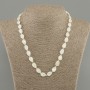 Necklace Mother-of-Pearl leaf, diameter 12x8mm +/-, length 45cm +/- with clasp