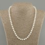 Necklace Mother-of-pearl smooth bead, diameter 6mm+-, length 50cm +- with clasp