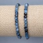 Kyanite bracelet faceted cube, diameter 4x4mm ±, length 18cm ± stretch