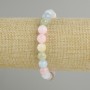 Morganite bracelet smooth round bead, diameter 8.5 mm ±, length 18 cm ± stretch