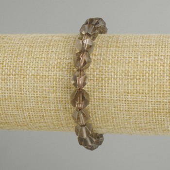 Bracelet Smoky Quartz faceted, diameter 9x9mm +- , length 18cm +- stretch