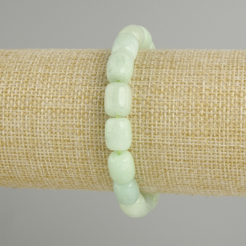 Jadeite bracelet barrel beads, diameter 11×9mm ±, length 18cm ± stretch