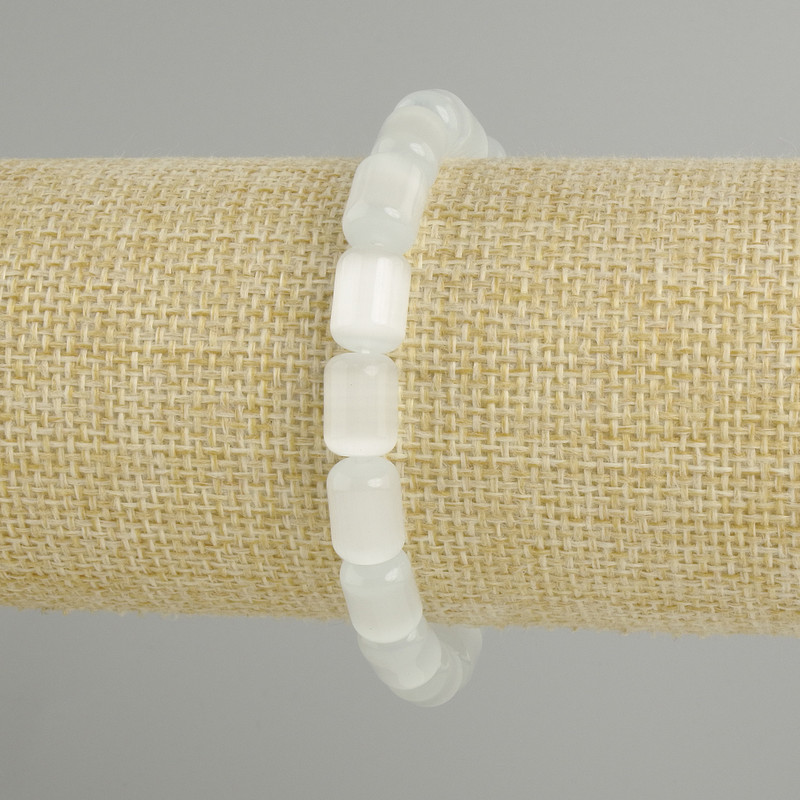 Cat's Eye bracelet cylindrical, diameter 10x8mm+-, length 18cm+- stretch