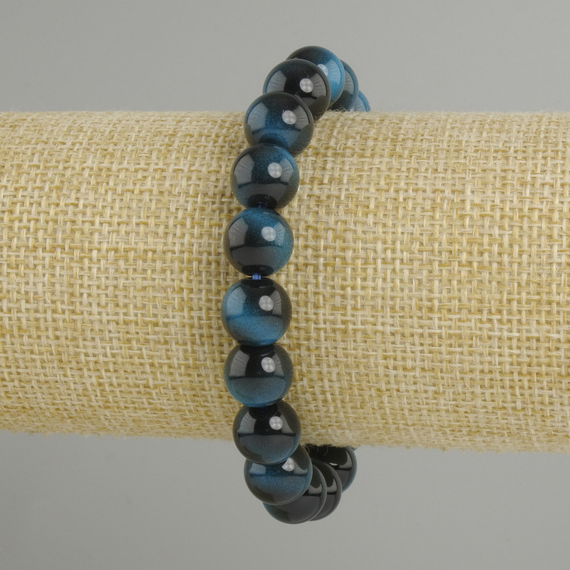 Tiger's Eye bracelet smooth round bead, diameter 10mm+- , length 18cm+- stretch