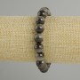 Bracelet gray Tiger's Eye smooth round bead, diameter 10mm+-, length 18cm+- stretch