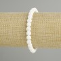 Bracelet Lava color white, bead diameter 6mm +/-, length 18cm +/-, stretch